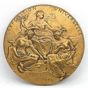 1905 Bronze Coin Token - Exposition Universelle Liege Belgium